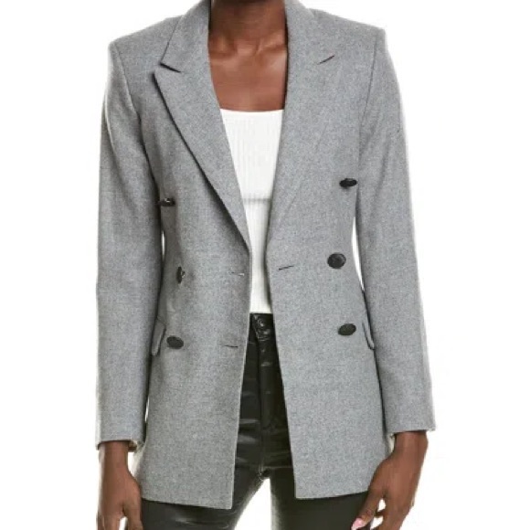 Rag & Bone grey Warren double breasted wool blazer - Picture 3 of 4